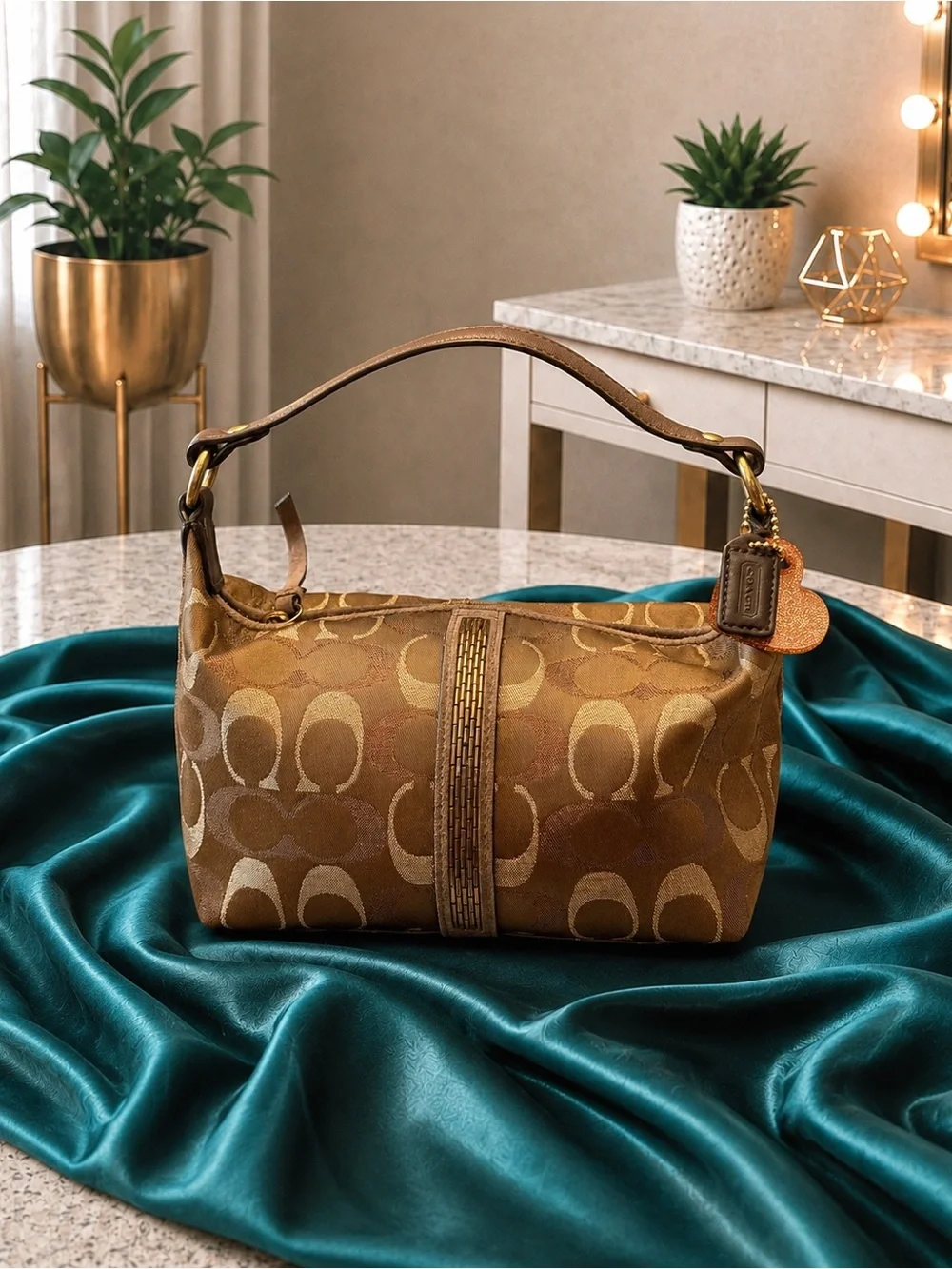 Coach Rare Mini Demi Top handle Satchel Beaded Y2K